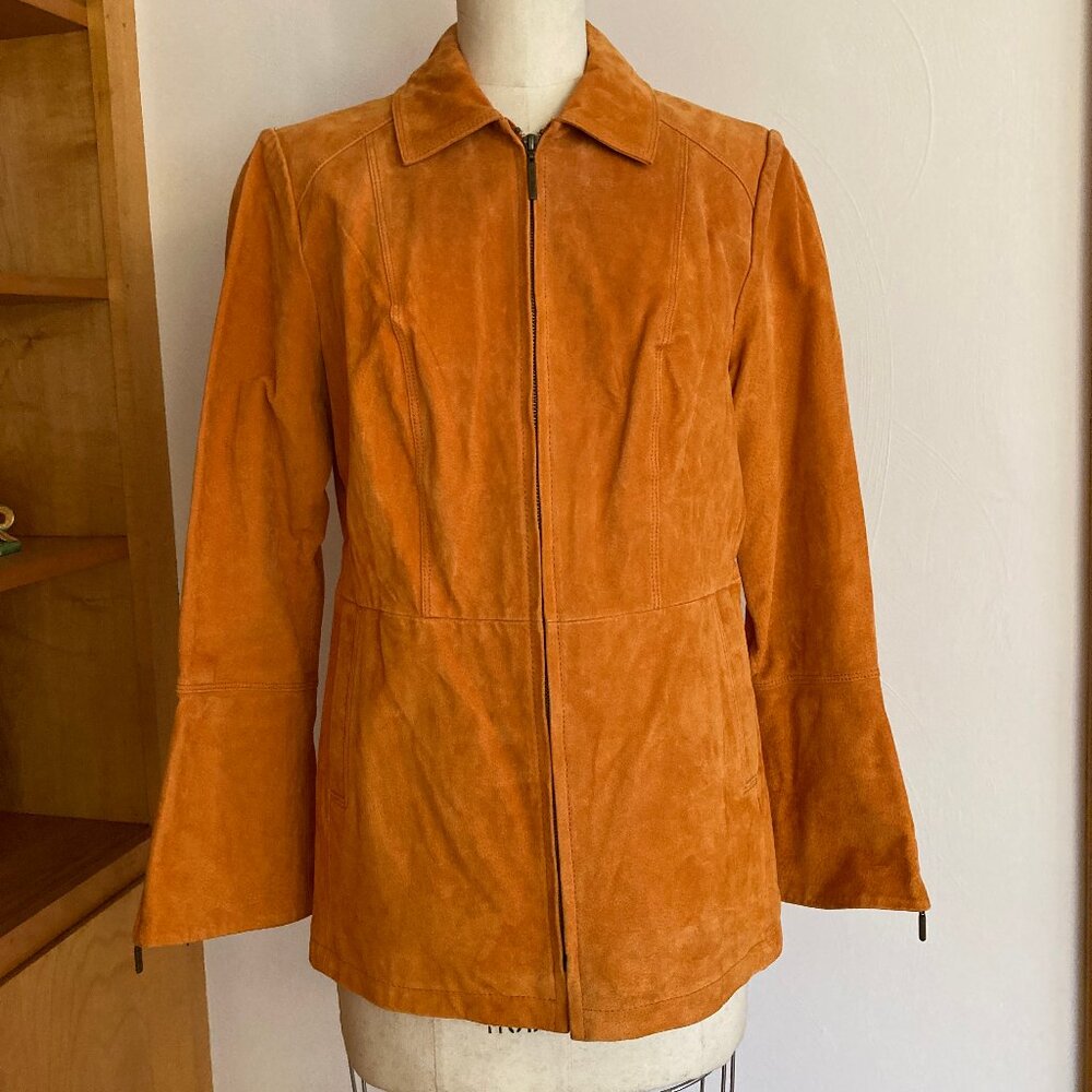 Terry Lewis Classic Luxuries Burnt Orange Suede Zip Jacket